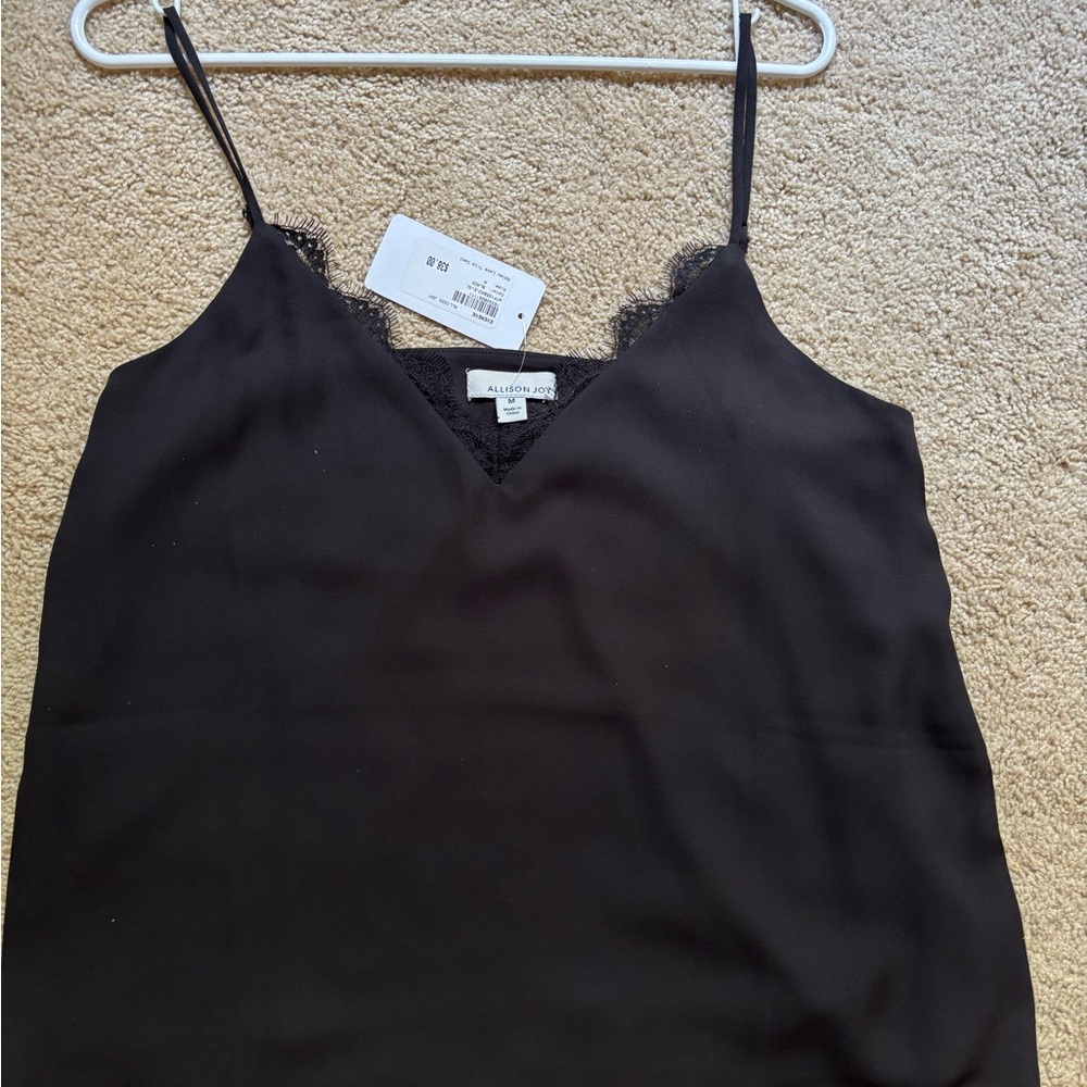 Allison Joy Black Lace Trim Cami Top